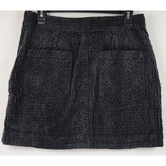 Urban Outfitters Skirt Womens Large Black Corduroy Zipper Pockets Mini - Picture 2 of 10